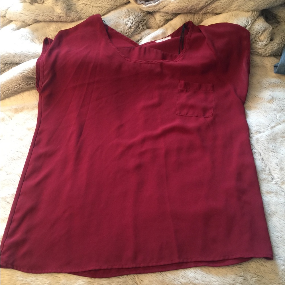 Simple red blouse